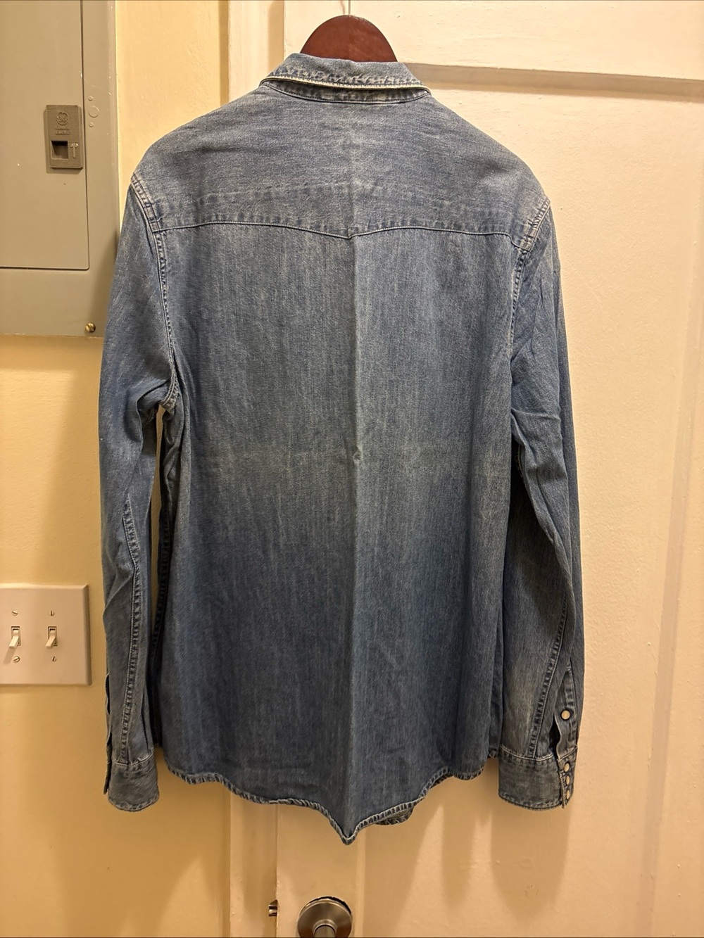 Men’s vintage Denim & Supply Ralph Lauren denim faded button up collar shirt XL - Picture 9 of 9